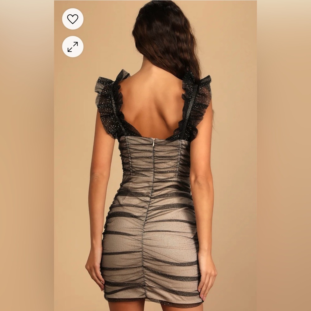 Elegant Black and Cream‎ Women's Dress - Picture 3 of 12